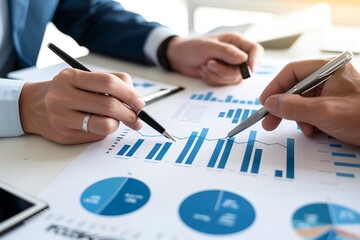 打ち合わせ中のビジネスマンの手元