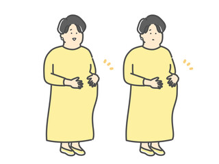 妊婦さんの全身イラスト