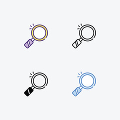 Search icon in 4 different style vector stock illustration.