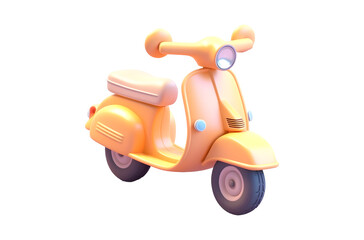 3d yellow scooter isolated on white