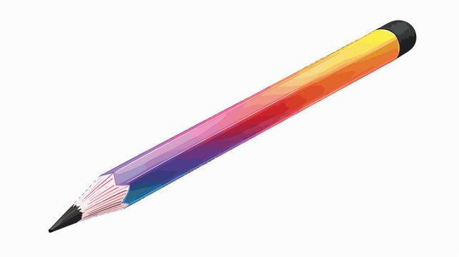 Gradient shaded cartoon of a pencil flat vector isolated
