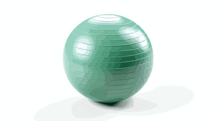 Fototapeta na wymiar Green fitness ball isolated on white background. Pilat