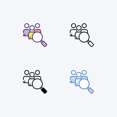 Recuritment icon in 4 different style vector stock illustration.
