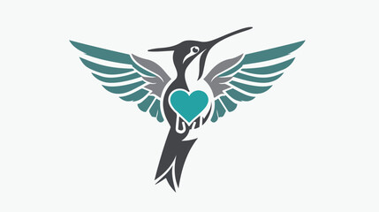 Heart Hummer vector icon. Style is bicolor flat symbol - obrazy, fototapety, plakaty