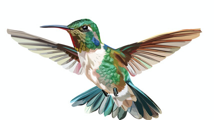 Obraz premium Hummingbird vector illustration with brush tool style