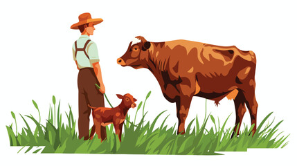 Illustration on white background for prints  farmer a