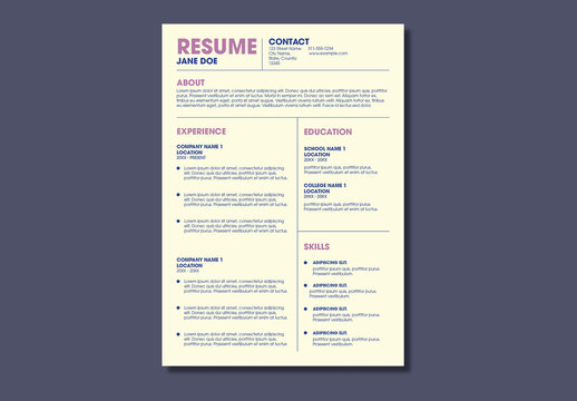 Minimal Blue Resume