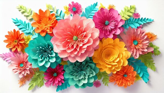 Colorful Paper Blooms: Vibrant Spring Bouquet"