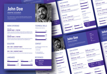 Resume with Blue Accents