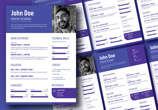 Resume with Blue Accents