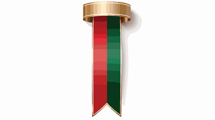 Luxury vertical ribbon with Belarus flag framed in gol