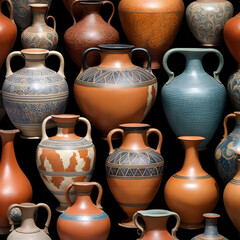 Fototapeta na wymiar earthenware pottery, ai-generatet