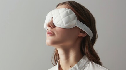 Woman Wearing a Sleep Mask in a Bright Room