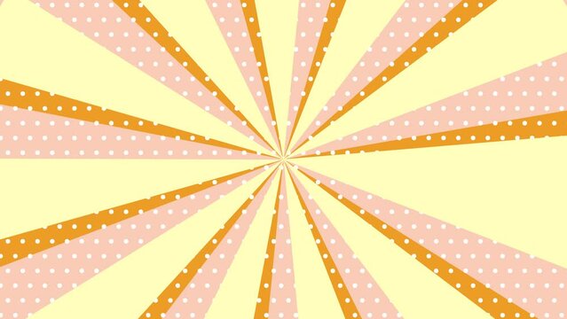 水玉のサンバースト背景(オレンジ)