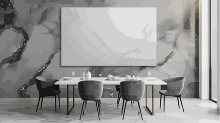 Mockup canvas frame in black and grey minimalist kitch