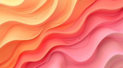 Fototapeta premium Gradient Wave Background Merging Tones of Peach and Coral. Vibrant Sunset Gradient Concept.