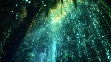 Enchanted Forest with Digital Technology Integration