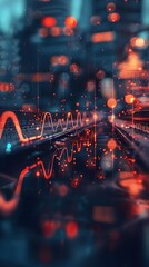 Abstract Electrocardiogram Bridge in a High-Tech Environment