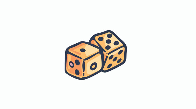 Outline dice icon illustrationvector game sign symbol
