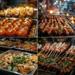 International Street Food: A collage of diverse street food from around the world, showcasing the global culinary scene and cultural diversity. 