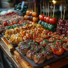 International Street Food: A collage of diverse street food from around the world, showcasing the global culinary scene and cultural diversity. 