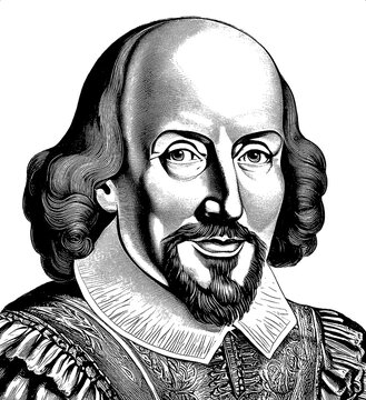 Timeless Elegance William Shakespeare Iconic Portrait, generative AI