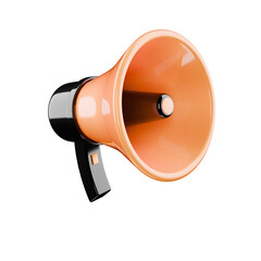 3d megaphone loudspeaker icon on transparent background