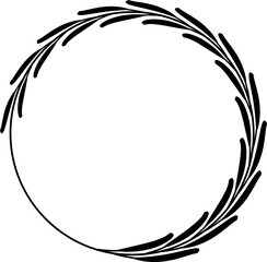 Vector round border with leaves for award, logo, invitation, nobility