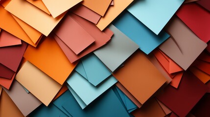 Close Up of Many Different Colored Papers