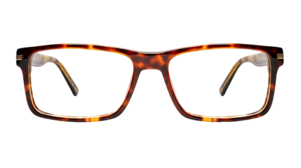 A stylish pair of glasses resting gracefully on a pristine white background