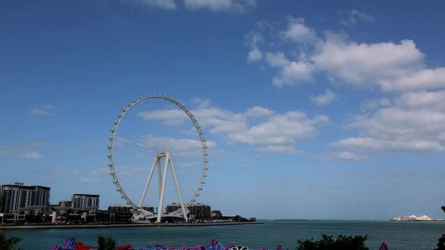 Ain Dubai ferris wheel from JBR beach