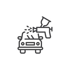 Car Painting service line icon