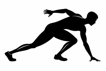 Fototapeta na wymiar Black silhouette physical exercise vector design.