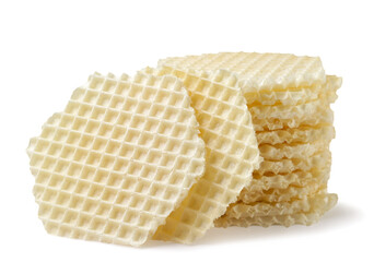 Hexagonal cake wafers on a white background. Isolated - 774001958
