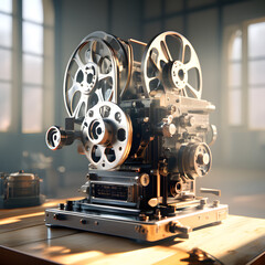 old film projector, ai-generatet