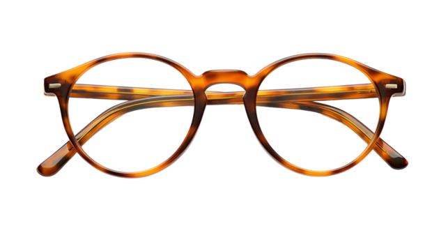 A sleek pair of glasses resting on a white background, exuding sophistication and intelligence