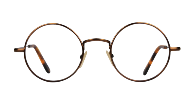 A pair of elegant glasses resting on a pristine white background