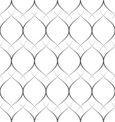 Vector seamless texture. Modern geometric background. Grid with waves of dots. - 774004923