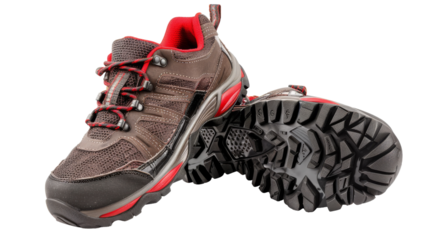 A pair of shoes adorned with vibrant red laces