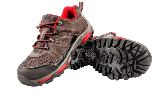 A pair of shoes adorned with vibrant red laces