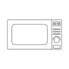 Microwave oven vector line. The contour of the oven. Electric oven for kitchen vector. Vector illustration.