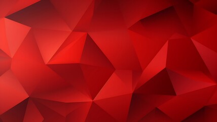 Abstract Perspectives: Red Panorama Banner with Triangular Elements