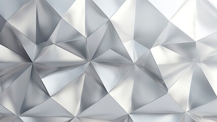 Triangular Harmony: White Abstract Background in Panoramic Banner