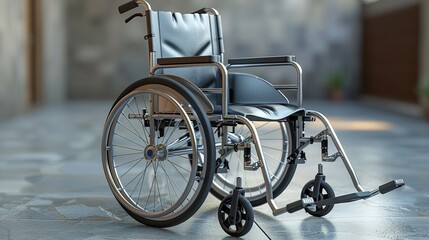 A Journey of Innovation: Antiquated wheelchairs and crutches represent the ongoing journey to improve mobility and independence. - obrazy, fototapety, plakaty