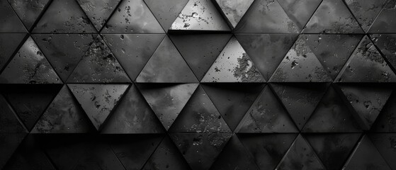 A geometric pattern of triangles and diamonds in a monochromatic palette - obrazy, fototapety, plakaty