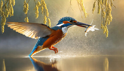 blue , humming bird - Powered by Adobe