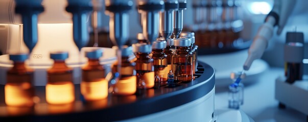 Automated lab equipment conducting tests