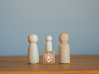 Shield of protection, care and support for the safety of a child or children. Insurance and health...