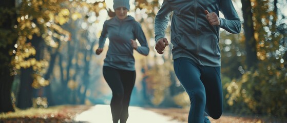 Running, exercise and fitness with a diversity couple in the park for a cardio workout together. Training, motivation and run with a man and woman athlete bonding while exercising outside in the day
