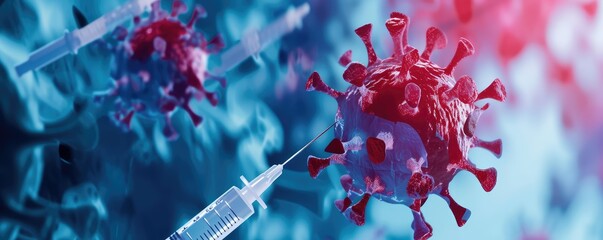 3D rendering of virus and vaccines - obrazy, fototapety, plakaty